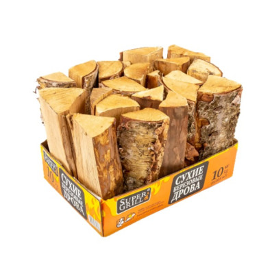 Дрова берёзовые сухие Supergrill 10 кг
